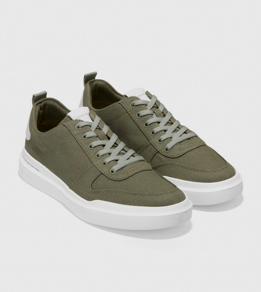 Cole Haan Mens GrandPro Rally Court Sneakers Size 11 M Green Olive Canvas NIB